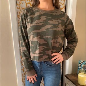 Cotton on army cropped sweatshirt